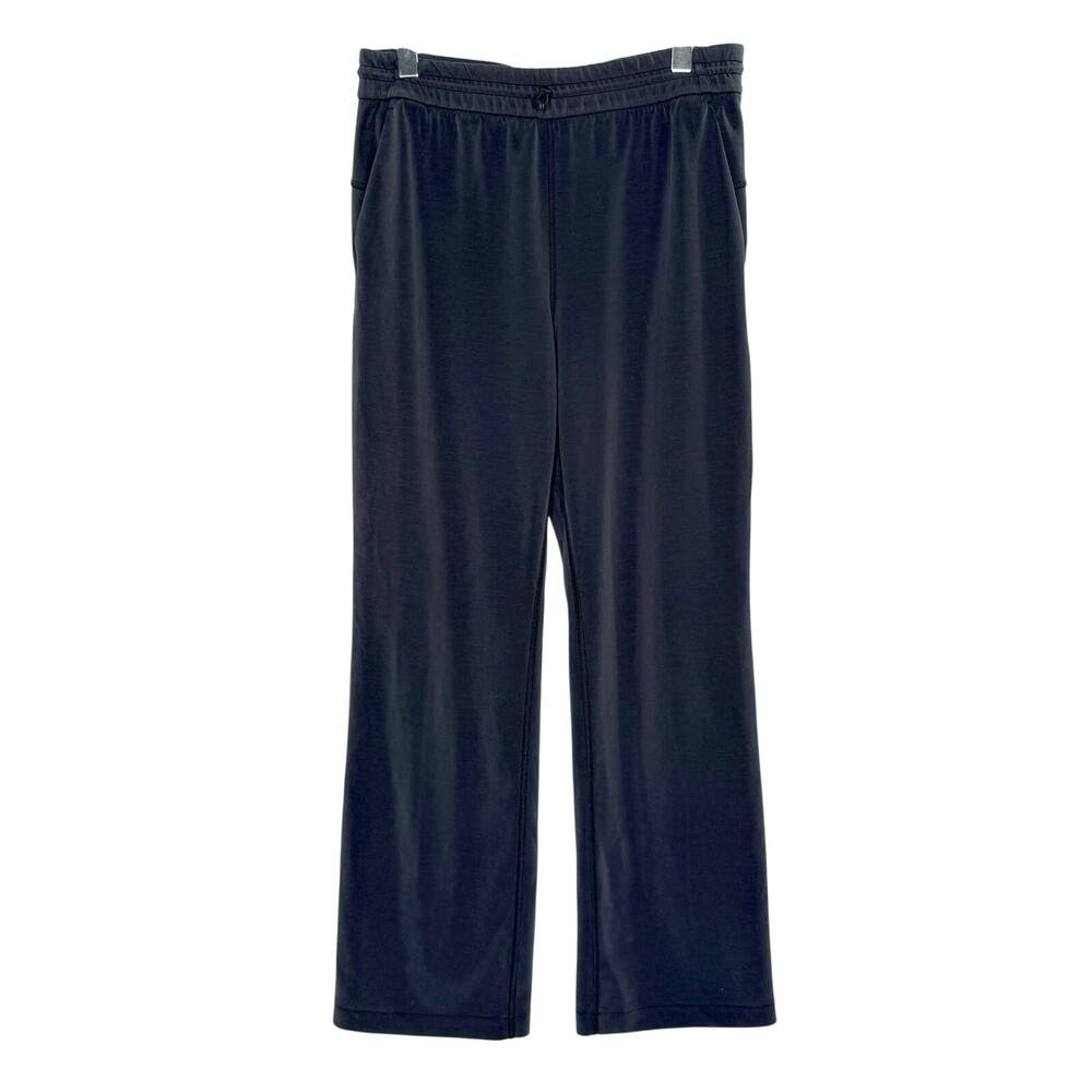 Lululemon Softstreme High Rise Pant 10 Washed Black Wide Leg Active Comfort